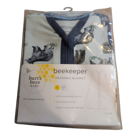 Burt's Bees Baby Beekeeper Wearable Blanket -Friendly Bears Organic Cotton 0-6 M - Picture 2 of 7